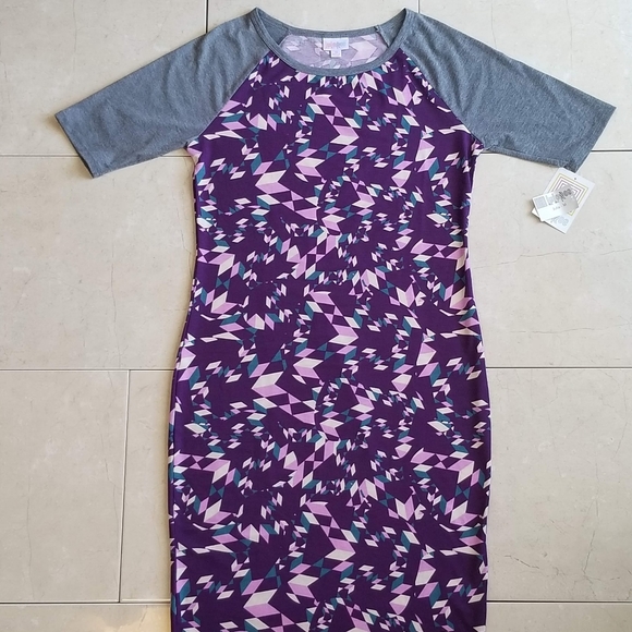 LuLaRoe Purple Midi Julia Dress - Picture 2 of 6